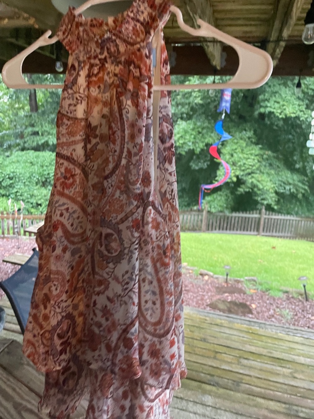 Pretty CeCe Paisley smoocked halter  top